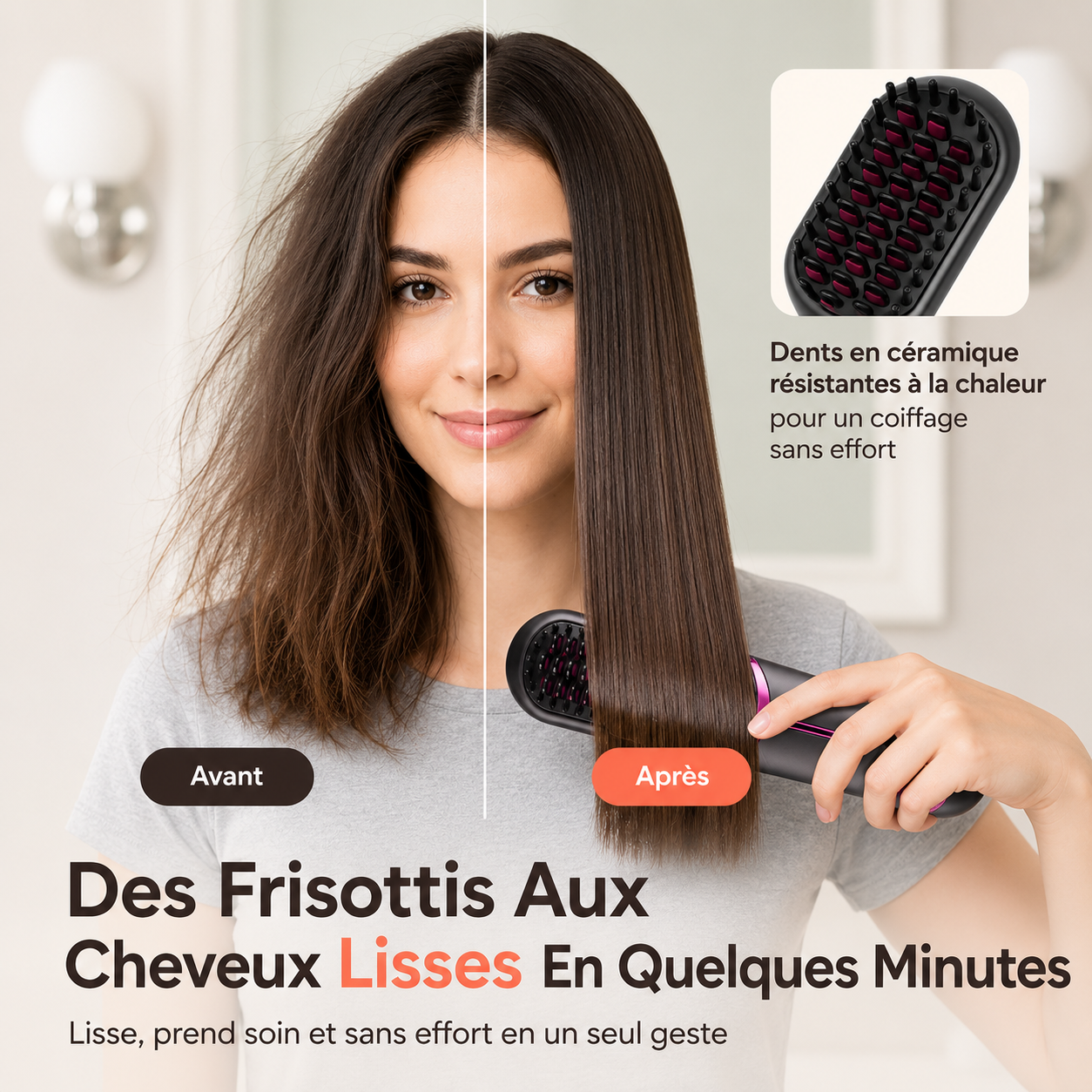 Soleya AirBrush™ Pro | Brosse coiffante sans fil