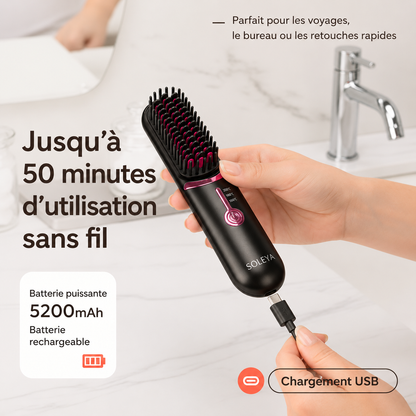 Soleya AirBrush™ Pro | Brosse coiffante sans fil
