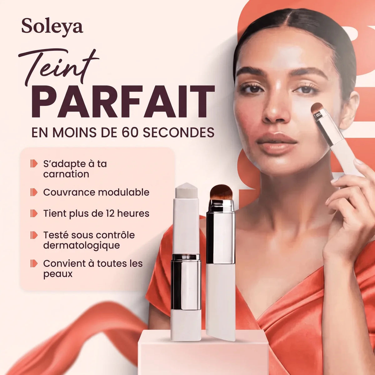 Teint parfait en moins de 60 secondes avec Soleya